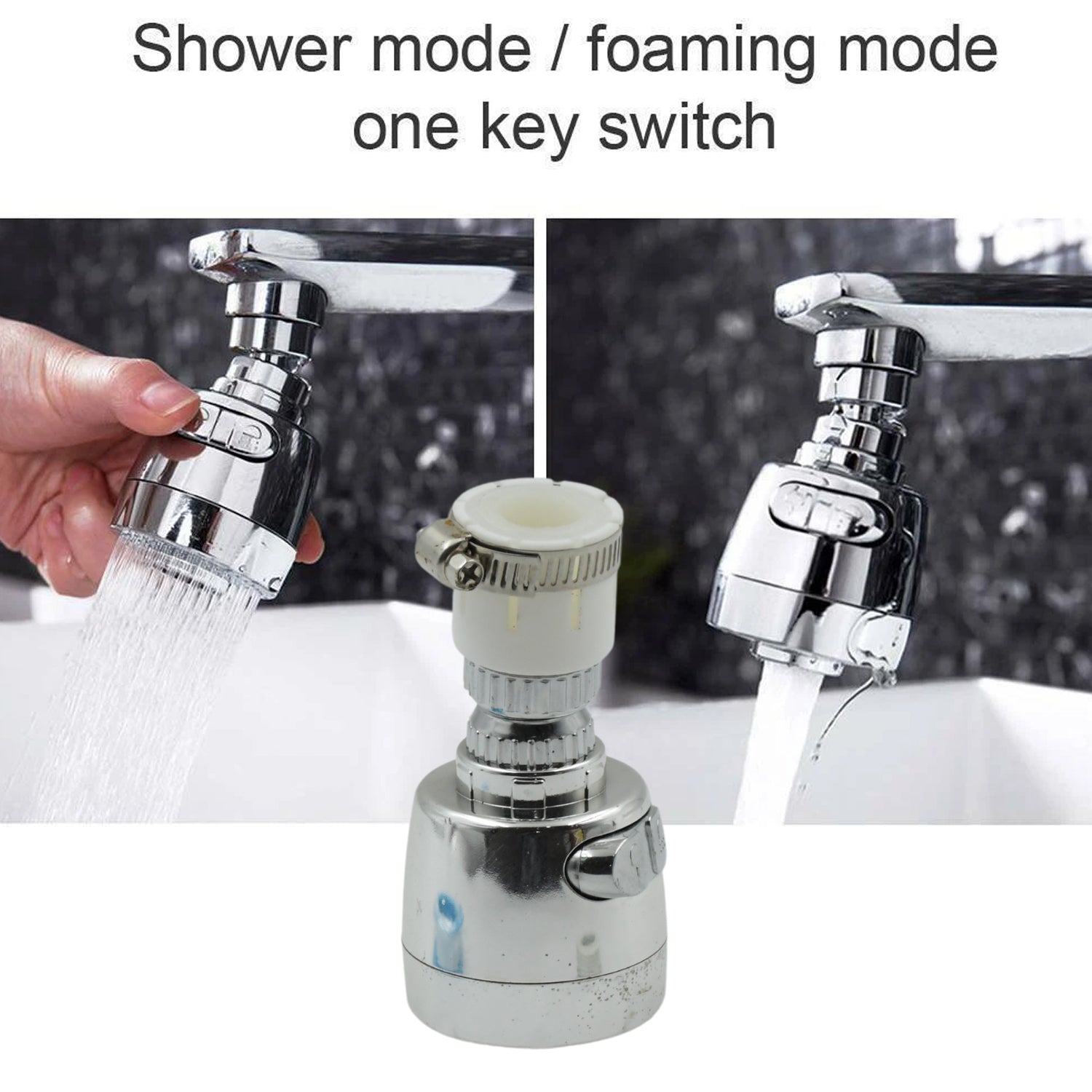 0552 Faucet Sprayer - Kitchen Sink Aerator Adjustable Rotatable Water Saver Head, Upgraded Big Angle Replacement Anti Splash Shower Booster with V Tap Stream Switch, Moveable Kitchen Tap Head (1 Pc) 0552 Faucet Sprayer - Kitchen Sink Aerator Adjustable Rotatable Water Saver Head, Upgraded Big Angle Replacement Anti Splash Shower Booster with V Tap Stream Switch, Moveable Kitchen Tap Head (1 Pc)